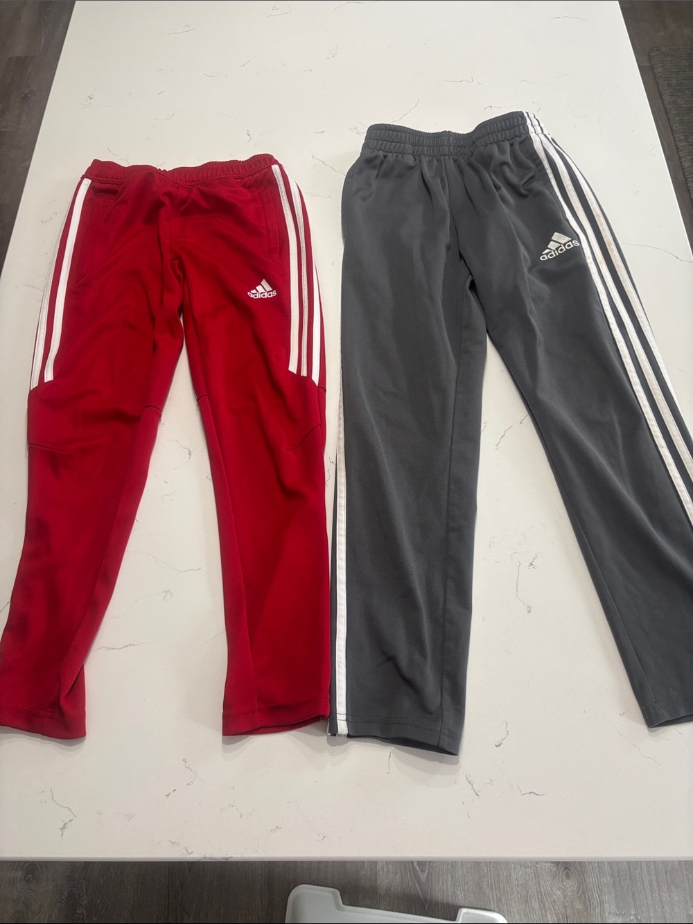 Adidas Boys Joggers Set – Grey & Red (Size: Small / 8)